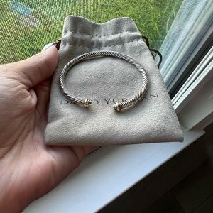 David Yurman 4mm cable bracelet with 18k gold